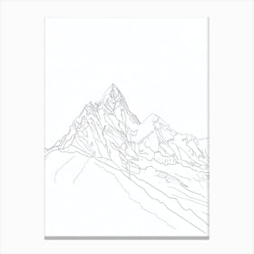 Kala Patthar Nepal Line Drawing 6 Canvas Print