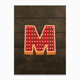 Gingerbread Christmas Letters Living Room Holiday Display 13 Canvas Print