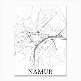 Namur, Namur, Belgium, City Map, Black And White Fade Design Leinwandbild