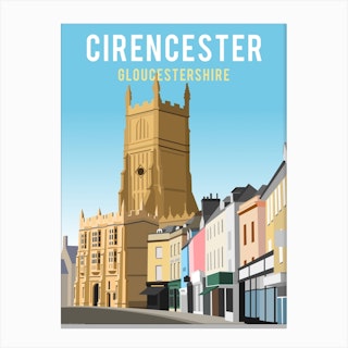 Cirencester Marketplace And Church Canvas Print