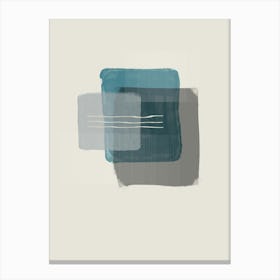 Blue & Gray Abstract Painting Canvas Print