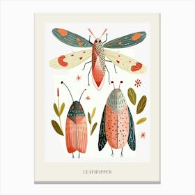 Colourful Insect Illustration Leafhopper 2 Poster Canvas Print