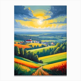 Sunset In The Countryside Canvas Print