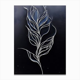 Acrylic Line Leaves Canvas Print