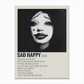 Sad Happy 90s Vintage Poster For Room Canvas Decor 1 Canvas Print