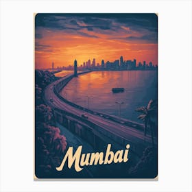 Aihrgdesign A Mid Century Modern Travel Poster For Mumbai Sho 6536f975 9887 423c Bfa9 797b81c44593 3 Canvas Print