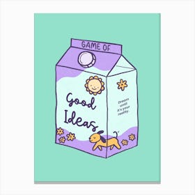 Game Of Good Ideas - A Cute Illustrated Milk Box 1 Canvas Print