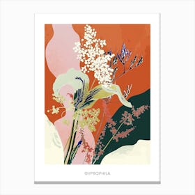 Colourful Flower Illustration Poster Gypsophila 2 Canvas Print