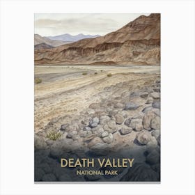 Death Valley National Park Watercolour Vintage Travel Poster 4 Canvas Print