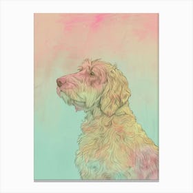 Colourful Otterhound Dog Abstract Line Illustration 1 Canvas Print