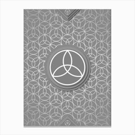 Geometric Glyph Sigil with Hex Array Pattern in Gray n.0083 Canvas Print