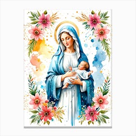 Virgin Mary with Baby Jesus Painting #6 Canvas Print