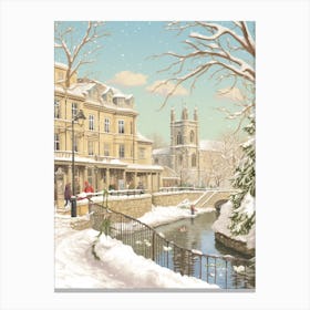 Vintage Winter Illustration Bath United Kingdom 2 Canvas Print