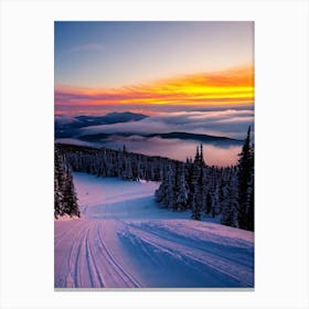 Mont Tremblant, Canada Sunrise Skiing Poster Canvas Print