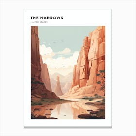 The Narrows Usa 1 Hiking Trail Landscape Poster Canvas Print