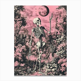 Skeleton In Pink Canvas Print