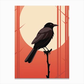 Minimalist Raven 4 Illustration Canvas Print