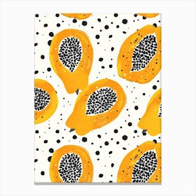 Seamless Pattern With Papayas Canvas Print