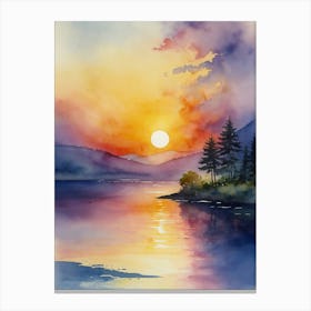 Sunset By The Lake 5 Canvas Print