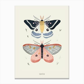 Colourful Insect Illustration Moth 27 Poster Canvas Print