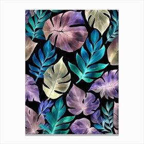 Watercolor Tropical Leaves Art Print 0 Canvas Print