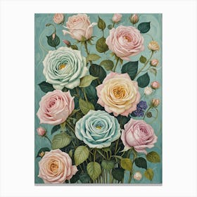 Pastel Roses Canvas Print