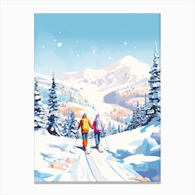 Courchevel   France, Ski Resort Illustration 1 Canvas Print