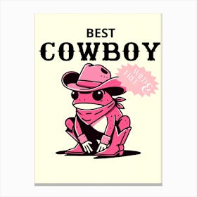 Best Cowboy Frog pink Canvas Print