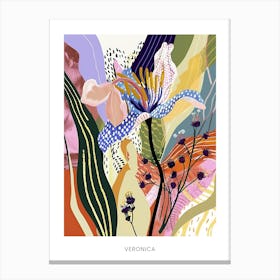 Colourful Flower Illustration Poster Veronica 1 Canvas Print