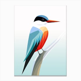 Colourful Geometric Bird Common Tern 2 Canvas Print