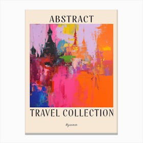 Abstract Travel Collection Poster Myanmar 2 Canvas Print