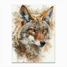 Coyote Pastel Watercolour 3 Stampe su tela