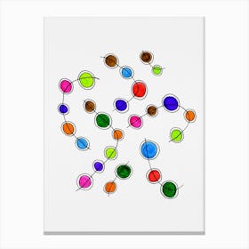 Circles Connecting Multicolor Canvas Print