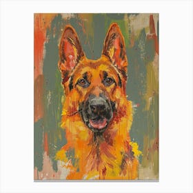 German Shepherd Acrylic Painting 4 Canvas Print