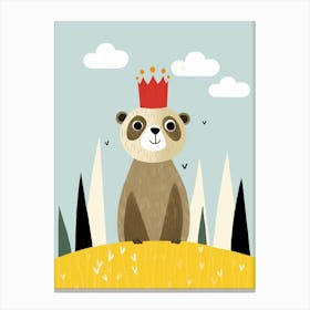 Little Meerkat 2 Wearing A Crown Canvas Print