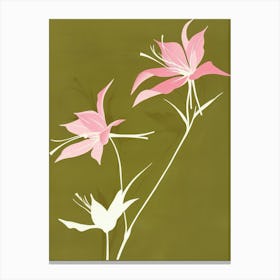 Pink & Green Columbine 1 Canvas Print