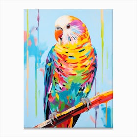 Colourful Bird Painting Budgerigar 1 Canvas Print