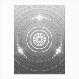 Geometric Glyph in White and Silver with Sparkle Array n.0255 Canvas Print