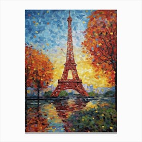 Eiffel Tower Paris France Paul Signac Style 1 Canvas Print