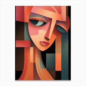 Cubist Abstract Geometric Lady Illustration 10 Canvas Print