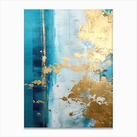 Abstract In Blue And Gold 1 Canvas Print