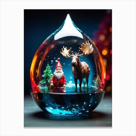 Snow Globe With Santa Canvas Print