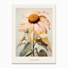 Floral Illustration Sunflower 4 Poster Canvas Print
