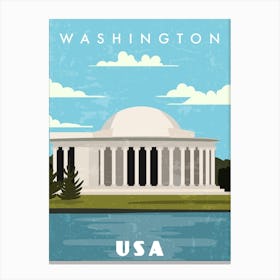 Washington, USA — Retro travel minimalist poster 1 Canvas Print