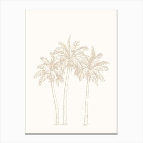 Palm Trees - Beige Canvas Print