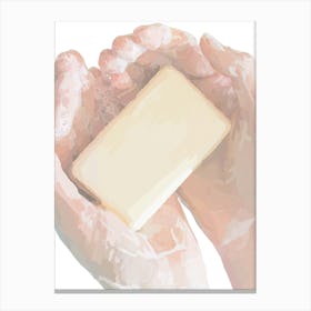 Soap Bar in Hands Canvas Print