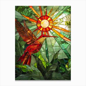 Hummingbird Stained Glass 11 Canvas Print