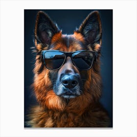 German Shepherd Dog In Sunglasses.Generated AI. Art Print Leinwandbild