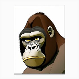 Gorilla With Thinking Face, Gorillas Scandi Cartoon Canvas Print