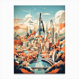 London, United Kingdom, Geometric Illustration 1 Canvas Print